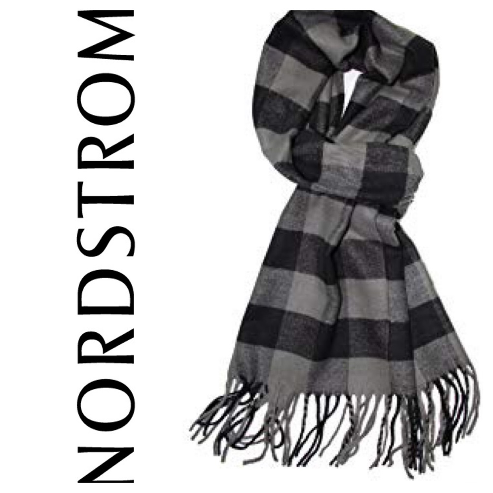 New Nordstrom Men’s Shop Plaid Cashmere Scarf